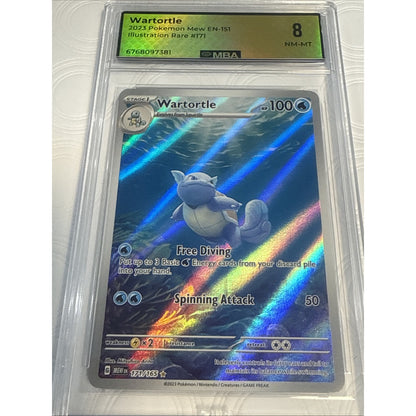 Pokémon Wartortle Illustration Rare: Scarlet & Violet 151 PSA 8 #171/165 English