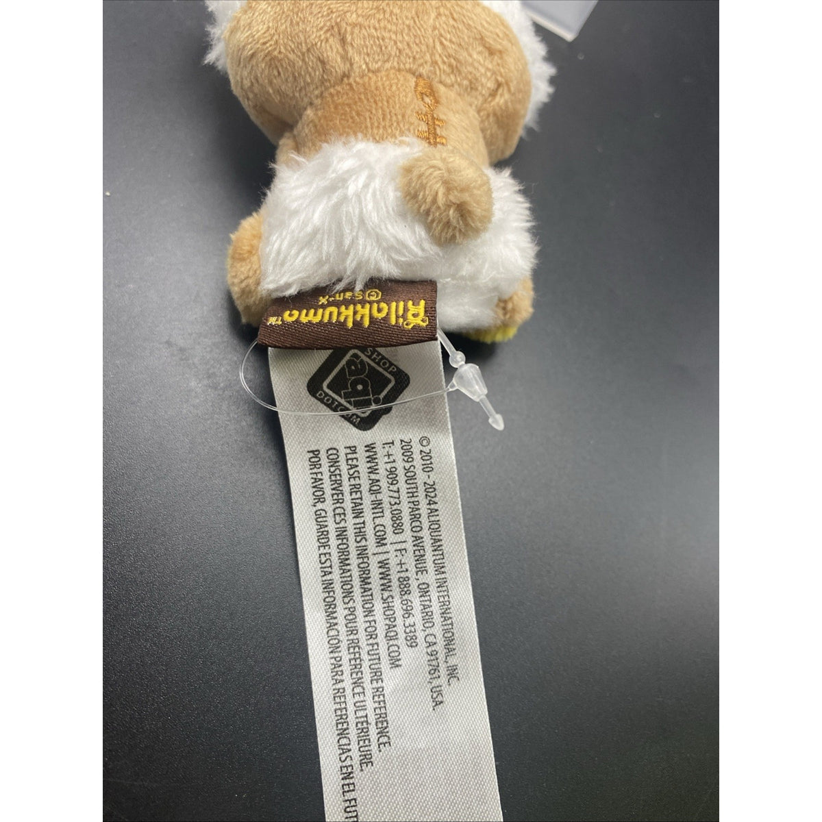 San-X Rilakkuma 2” Hanging Micro Plush Toy Baby Bear Holding Rubber Duckie-RARE
