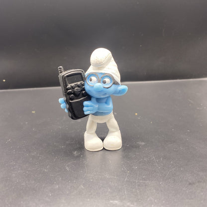 2011 McDonald's Brainy Smurf Animation Figure The Smurfs 2.75"