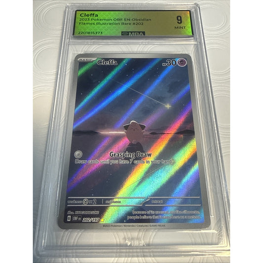 2023 Pokemon Cleffa 202/197 IR Obsidian Flames MBA 9 Mint Illustration Rare