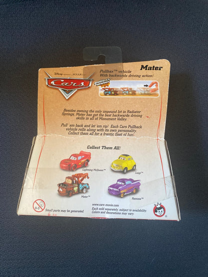 Disney Pixar "Cars" 'Mater' Pullbax Pull Back Motor Toy Truck 2005 - toyscardscomics