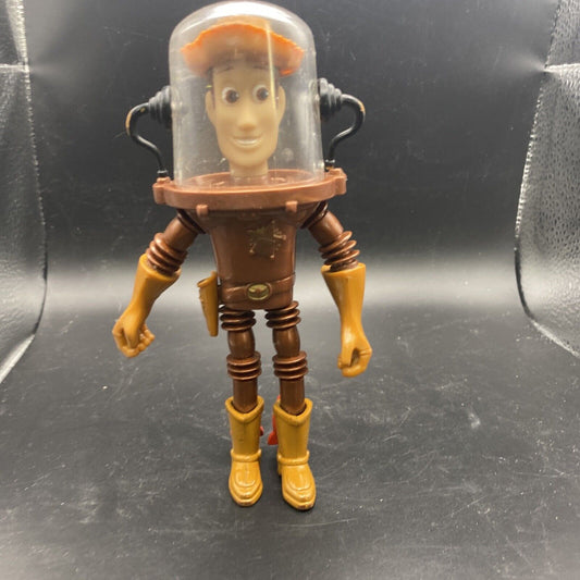 DISNEY PIXAR TOY STORY SHERIFF WOODY IN BRONZE SPACE SUIT 1998 - toyscardscomics