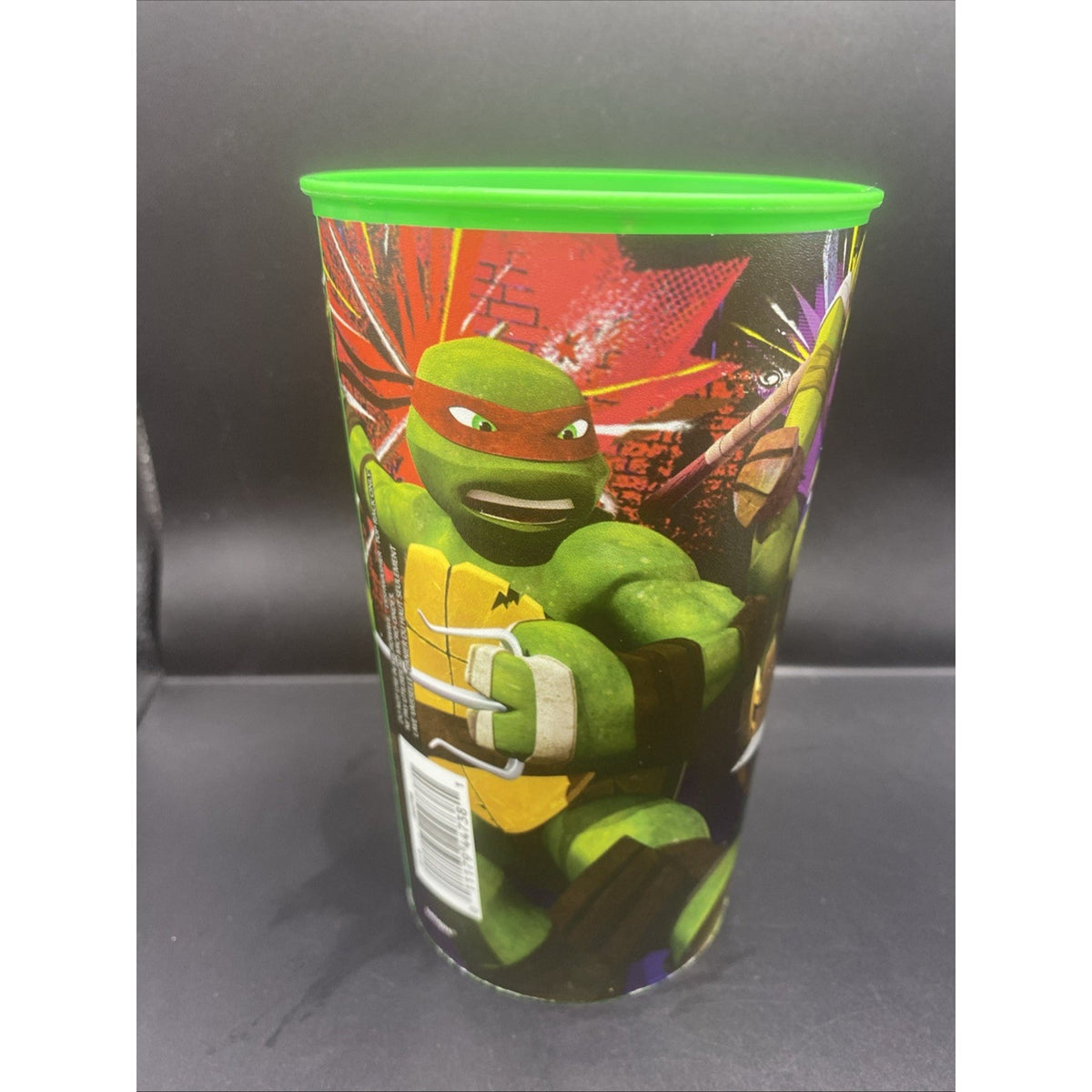 Unique TMNT Party Plastic Cup Green Rim Leonardo & Raphael TM-22T