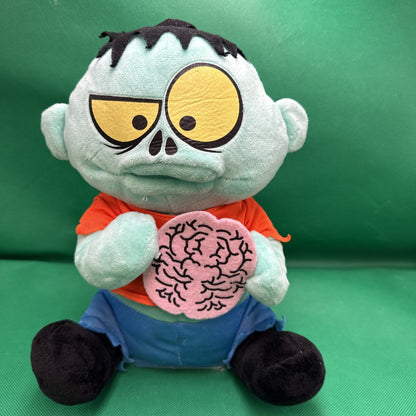 Gemmy Zombie Halloween Animated Brain Eating Plush Sound WORKS