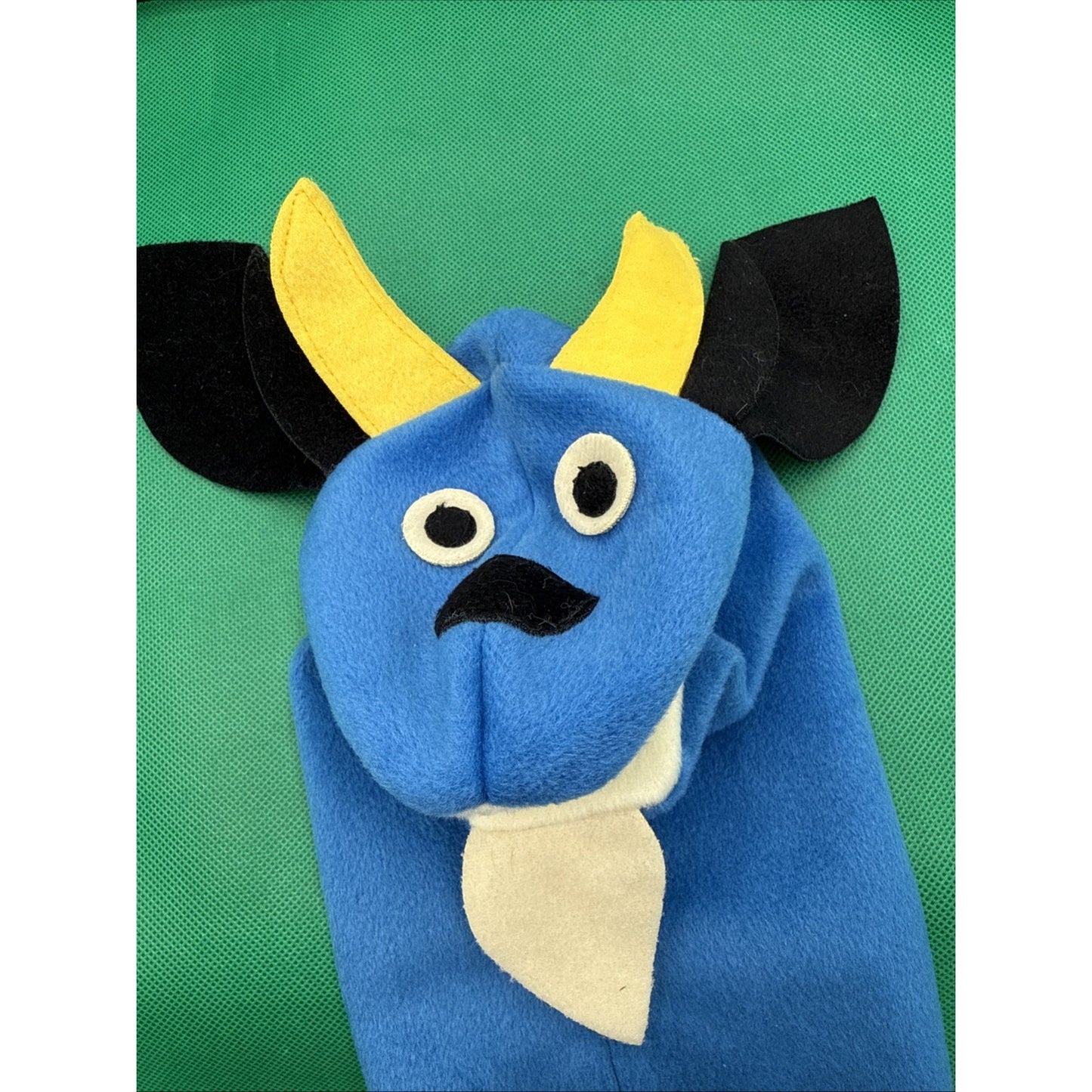 Baby Einstein Vincent Van Goat Hand Puppet Blue Felt - Excellent Condition!