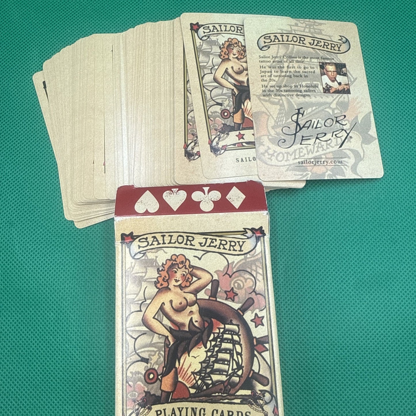 RARE SAILOR JERRY PLAYING CARDS HAWAII TATTOO PIRATE SHIP Opened