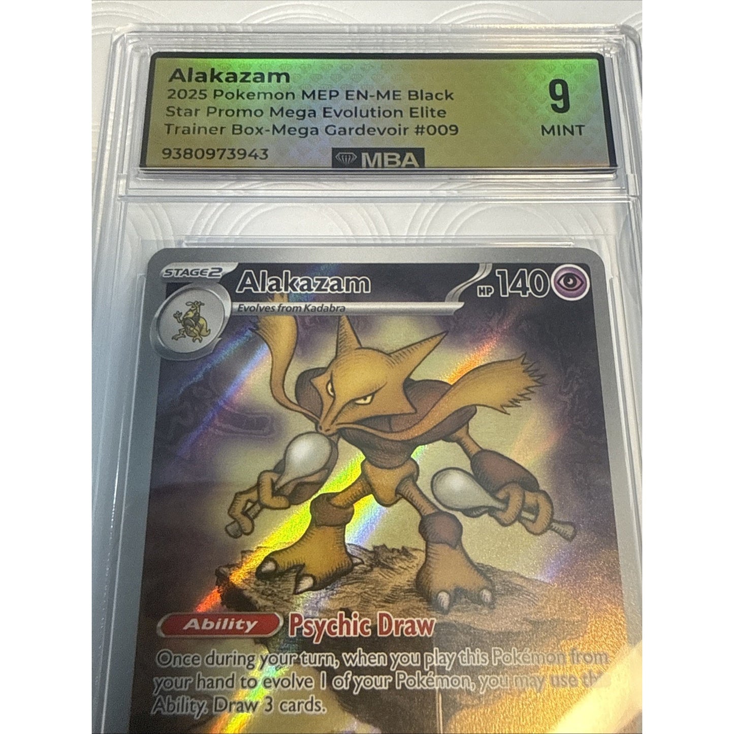 2025 POKEMON MEGA EVOLUTION ETB BLACK STAR PROMO ALAKAZAM 009 MINT MBA 9