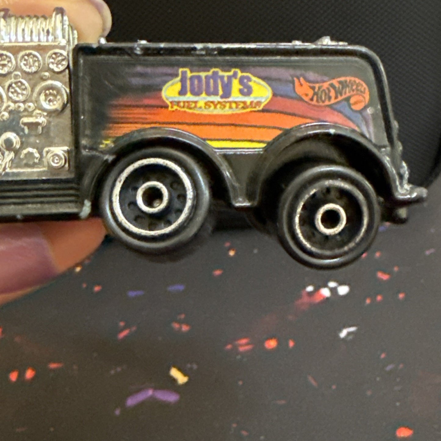 Vintage￼ 1999 Hot Wheels Mattel Jody's Fuel Systems Black Truck Haulers 5"