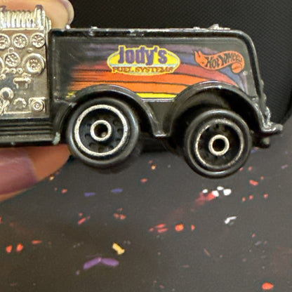 Vintage￼ 1999 Hot Wheels Mattel Jody's Fuel Systems Black Truck Haulers 5"