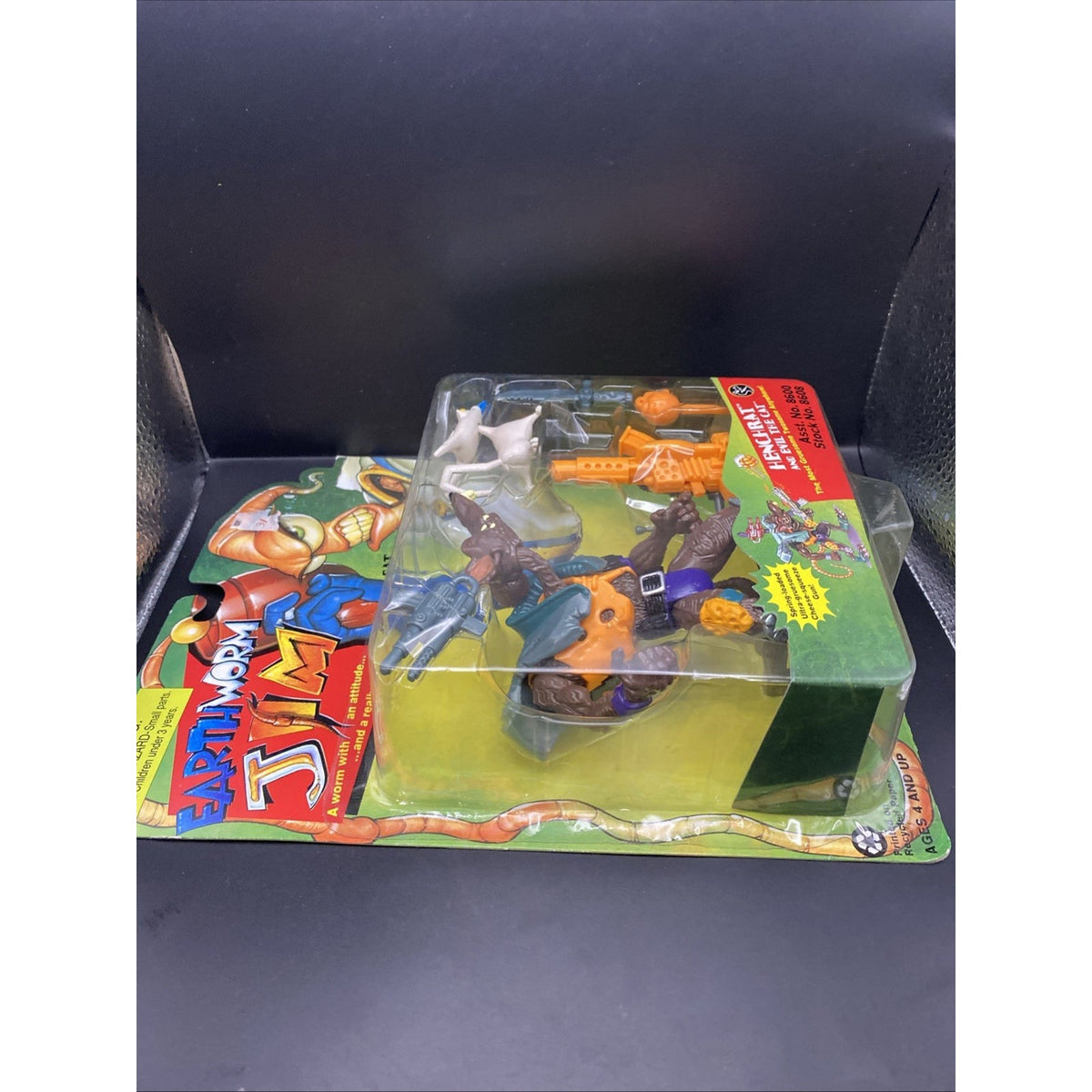 Playmates 1994 Earthworm Jim Henchrat & Evil The Cat figure Set New Sealed vtg