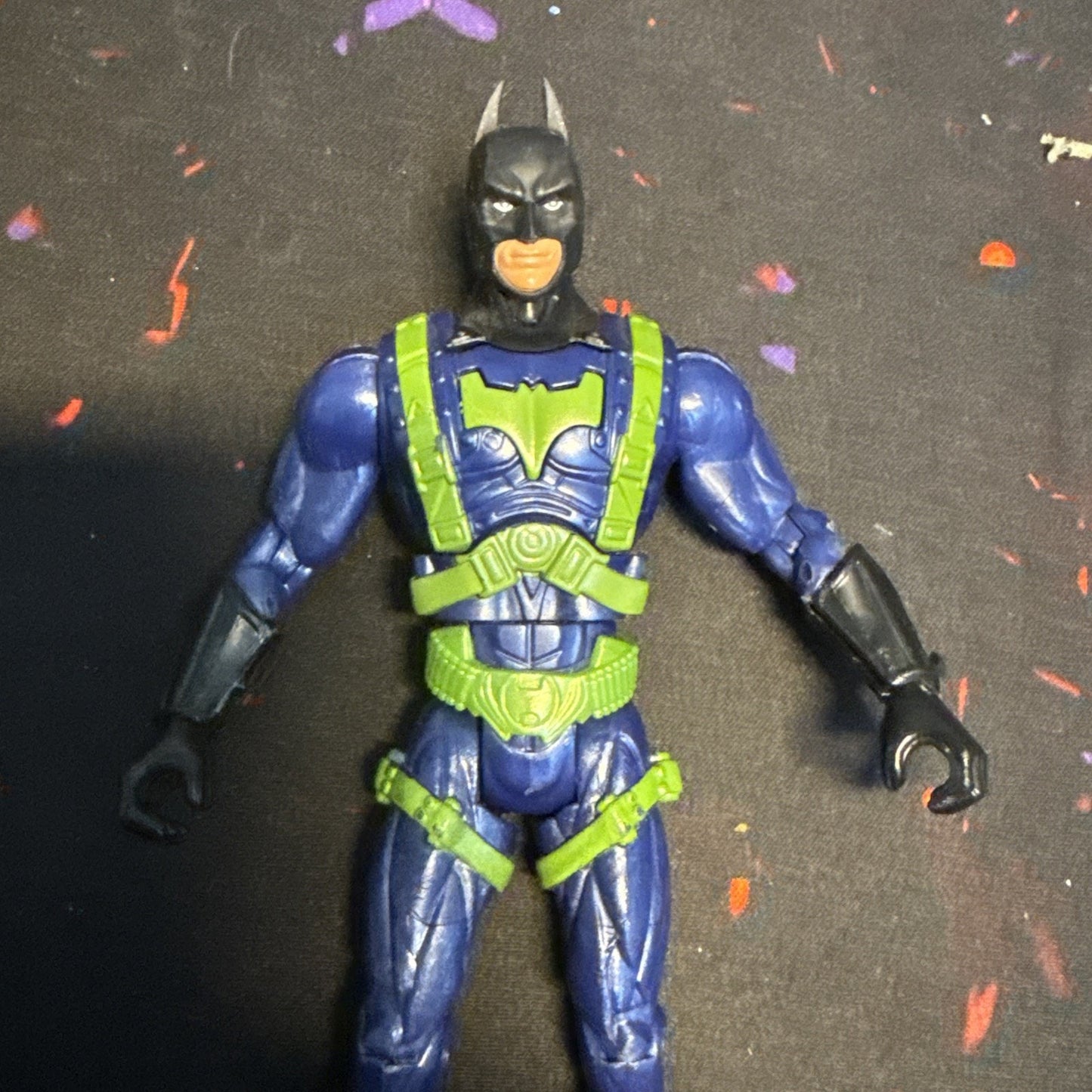Vintage 2005 Batman Begins Drop Attack Action Figure Toy Blue Green Mattel