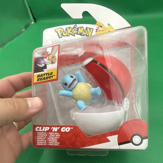 Pokémon Jazwares Battle Ready BRAND NEW Clip N Go Squirtle + Poke Ball Set