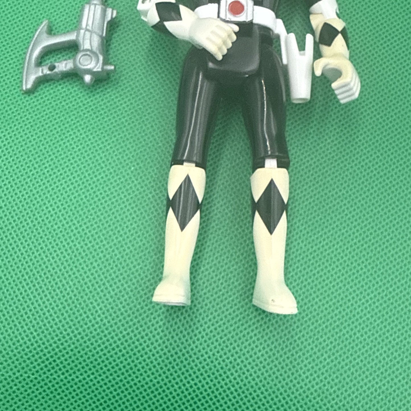 Vintage 1993 Mighty Morphin Power Rangers Black Ranger Flip Head Figure One Axe