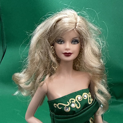 2011 Holiday Barbie Doll Christmas Green Gown Collector Edition Blonde