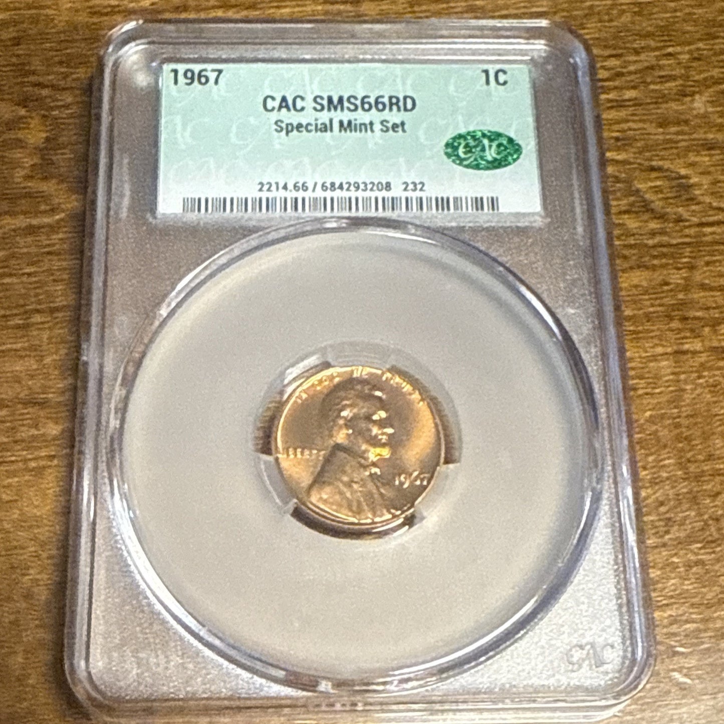 1967 1 C Ca Sms Ms 65 Red Special Mint Set Penny