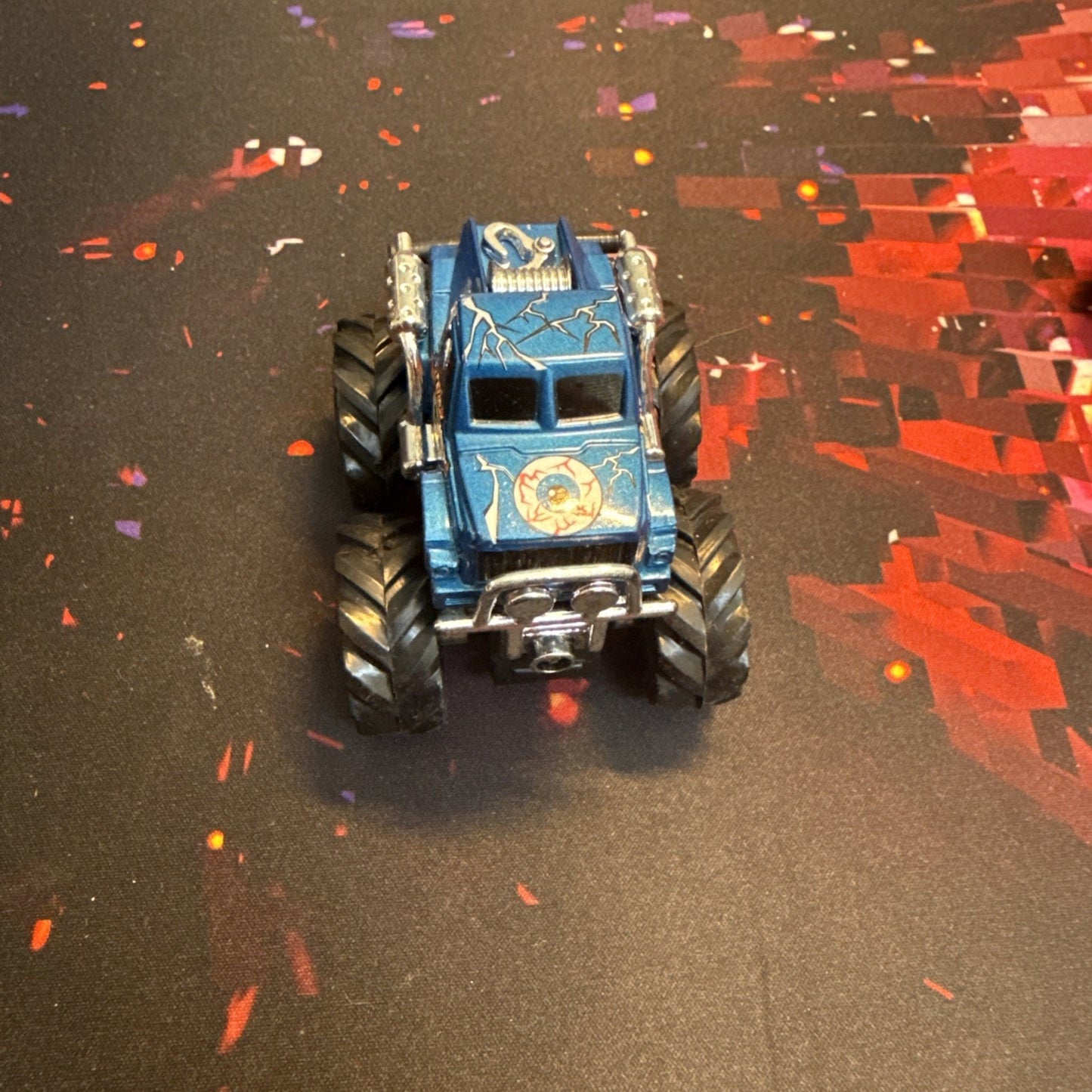 New Ray Friction Powered Push N Go Mini Monster Truck Blue Nightmare