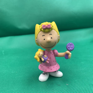 Charlie Brown Sally w/Doll & Brush Peanuts PVC Figure 3" Cake Topper