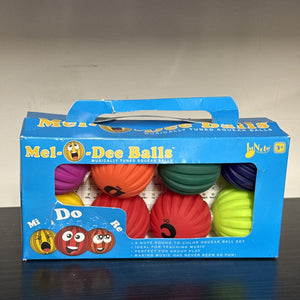 Mel-O-Dee Balls Diatonic Squeeze Ball Set. 8 Balls With Sheet Music.