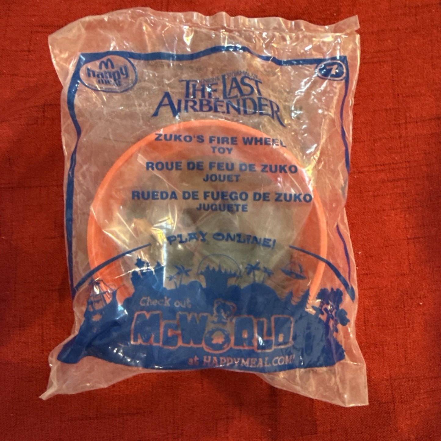 MCDONALDS HAPPY MEAL TOY 2010 THE LAST AIRBENDER ZUKO’S FIRE WHEEL #7 TOY