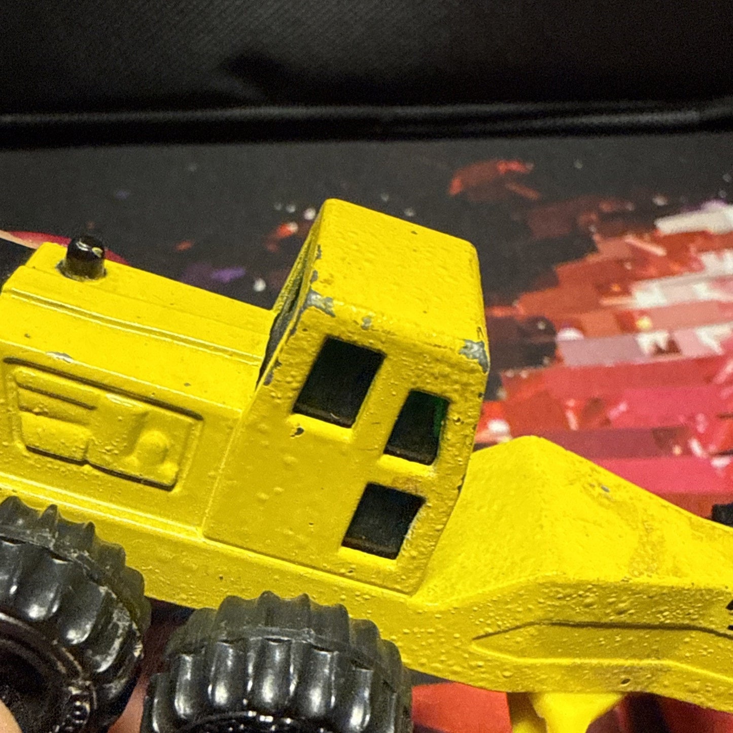 Vintage 1994 Mini Yellow Tonka Die Cast Road Grader Construction Used Toy 3.5"