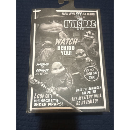 NECA TMNT Turtles x Monsters Donatello As The Invisible Man NIB Black & White