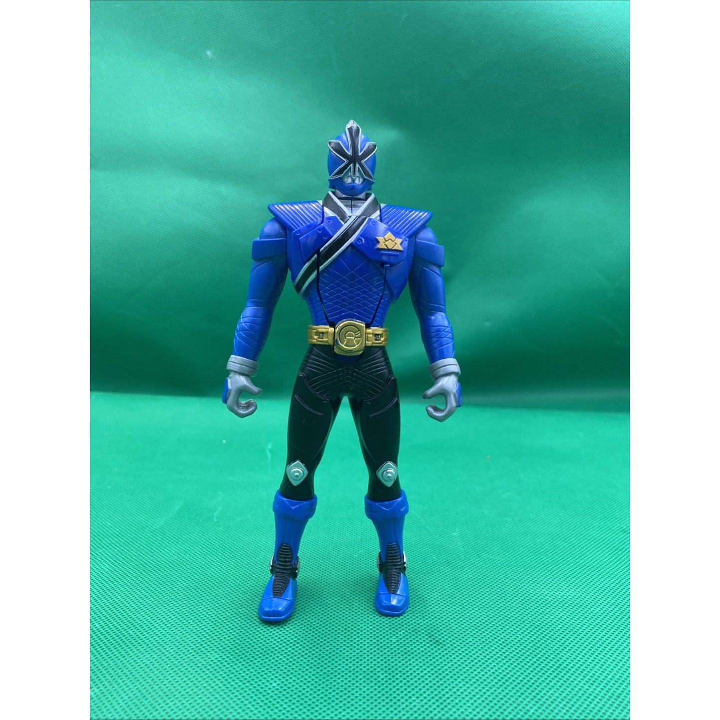 Bandai 2010 Power Rangers Blue Super Samurai Action Figure Head Flip Sz 6.5”