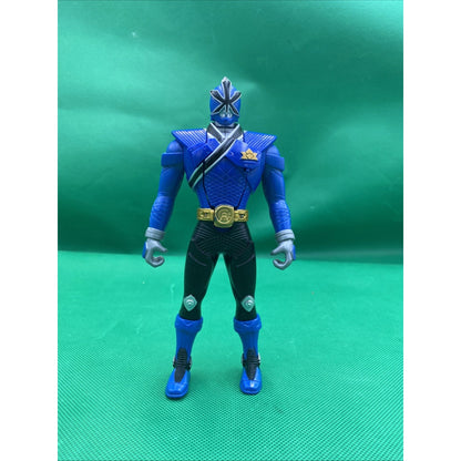 Bandai 2010 Power Rangers Blue Super Samurai Action Figure Head Flip Sz 6.5”