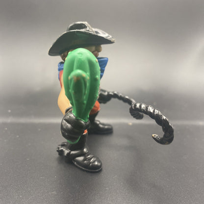 Vtg 1996 Fisher-Price Great Adventures Outlaw Cowboy Figure Green Cactus Rope