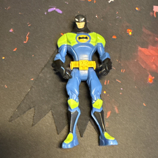 BATMAN Green and Blue DC Comics 4.5" Action Figure w/ Cape + Black Utility Belt