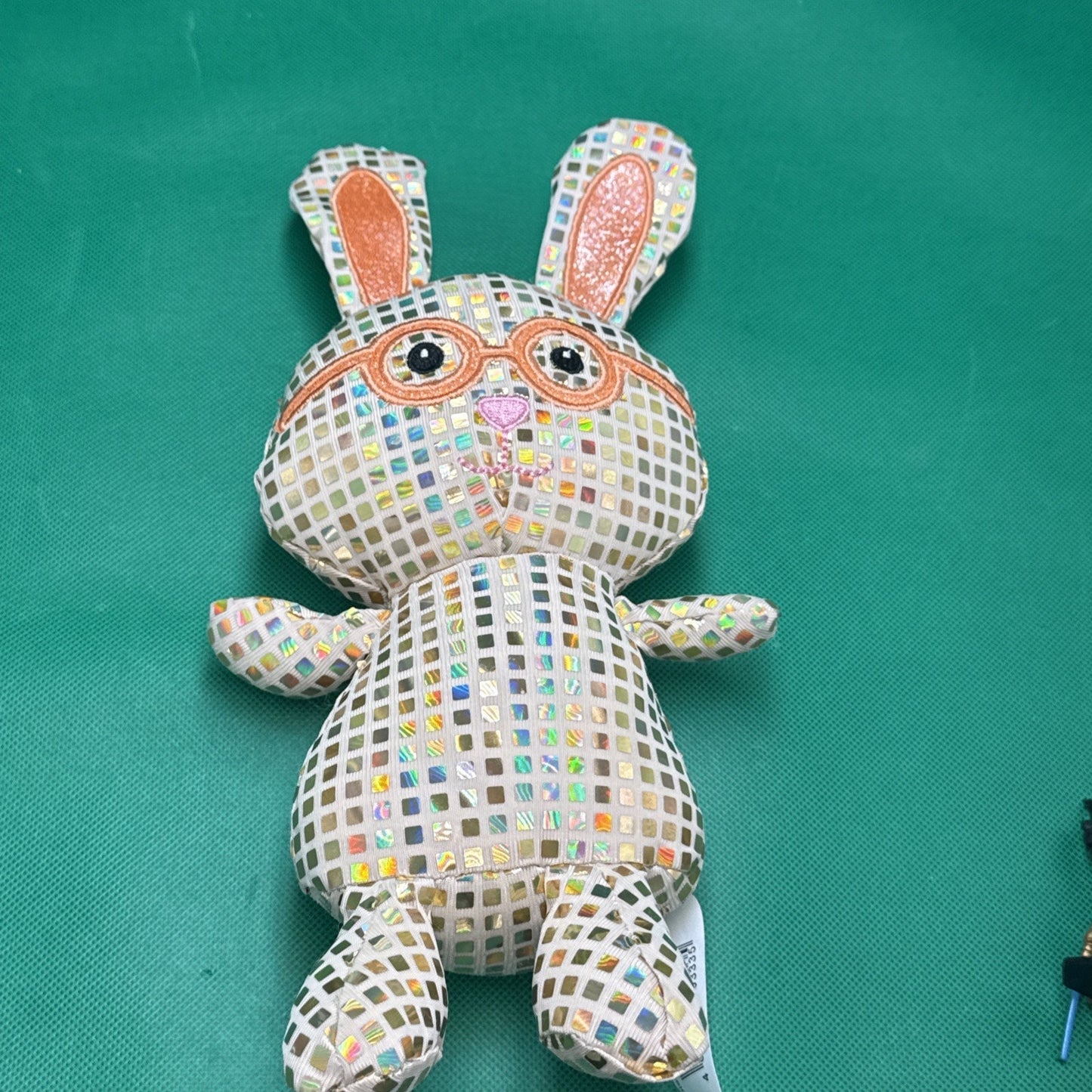 Walmart Way to Celebrate Easter Plush Disco Bunny 12inch Gold/Orange