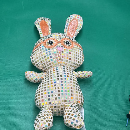 Walmart Way to Celebrate Easter Plush Disco Bunny 12inch Gold/Orange