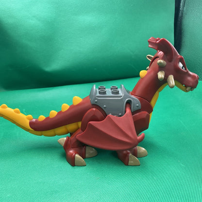 LEGO - Duplo Dragon Large with Bright Light Orange Underside - Dark Red