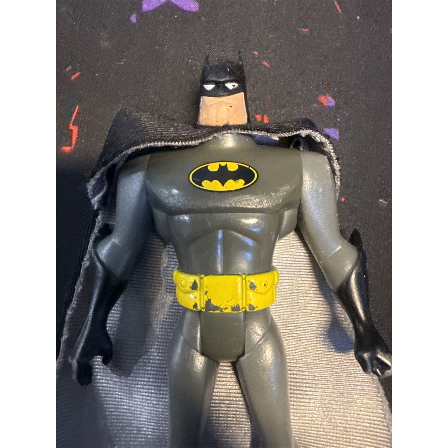 Batman The Animated Series Batman Silver Suite Black Cloth Cape DC 2002 JLU