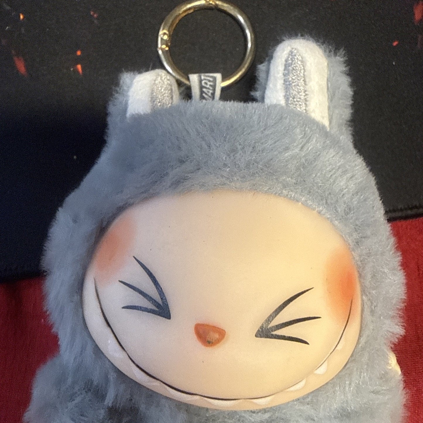 Pop Mart Labubu The Monsters Exciting Macarons Sesame Bean Grey Plush Keychain