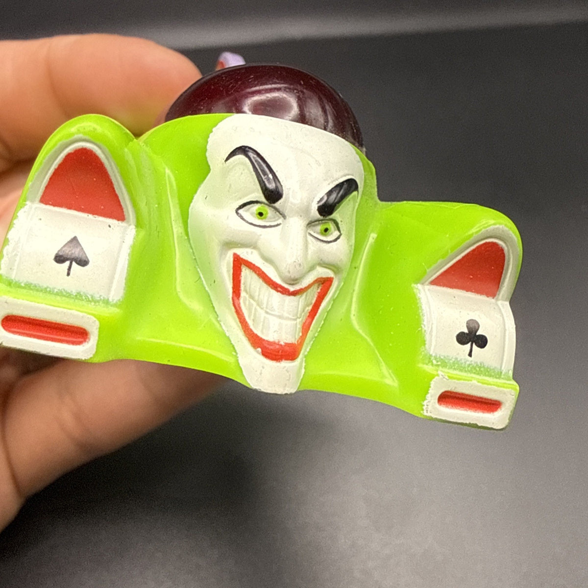 Vintage 2000 Carl's Jr Hardees DC Comics The Joker Mobile Green Toy Car Loose