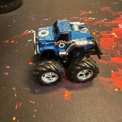 New Ray Friction Powered Push N Go Mini Monster Truck Blue Nightmare