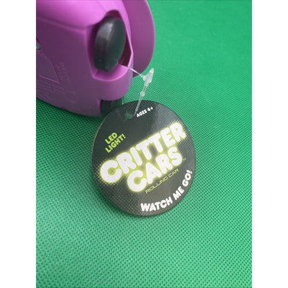 CRITTER CARS HALLOWEEN LIGHT-UP PURPLE WITCH ROLLING 4" X 4" TOY (SC61)
