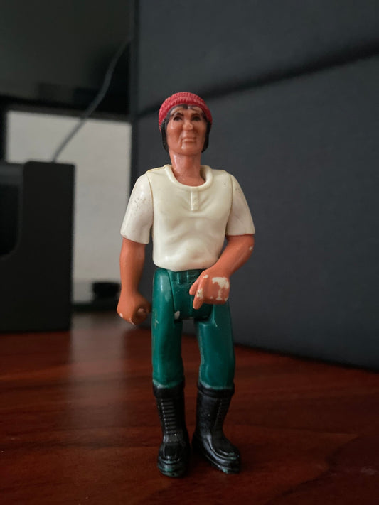 Fisher Price Toy Outdoorsman Outdoors Man 1974 Vintage Hiker Cabin Wood Cutter - toyscardscomics
