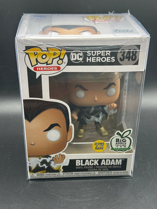 Funko POP! DC Heroes #348 Black Adam GITD Big Apple Collectibles Exclusive MINT! - toyscardscomics