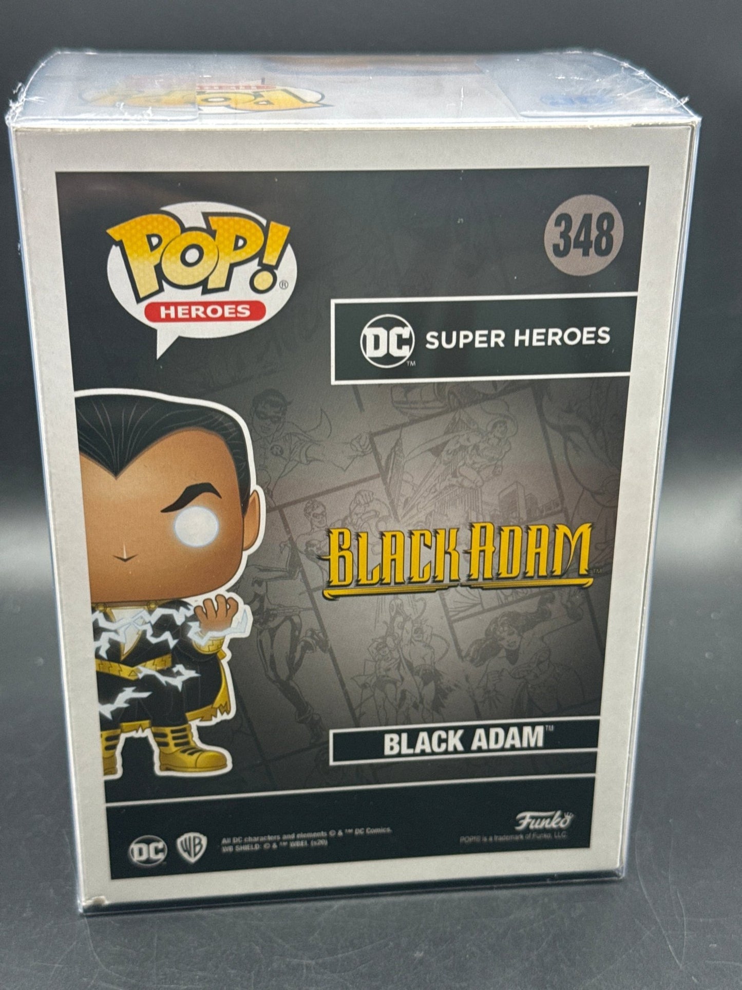Funko POP! DC Heroes #348 Black Adam GITD Big Apple Collectibles Exclusive MINT! - toyscardscomics