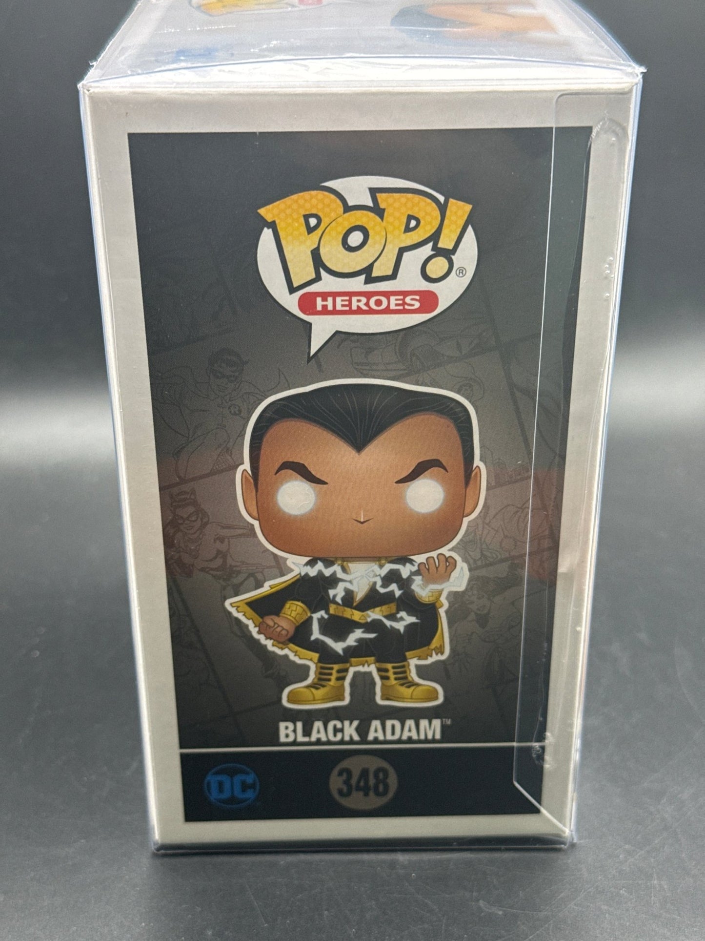 Funko POP! DC Heroes #348 Black Adam GITD Big Apple Collectibles Exclusive MINT! - toyscardscomics