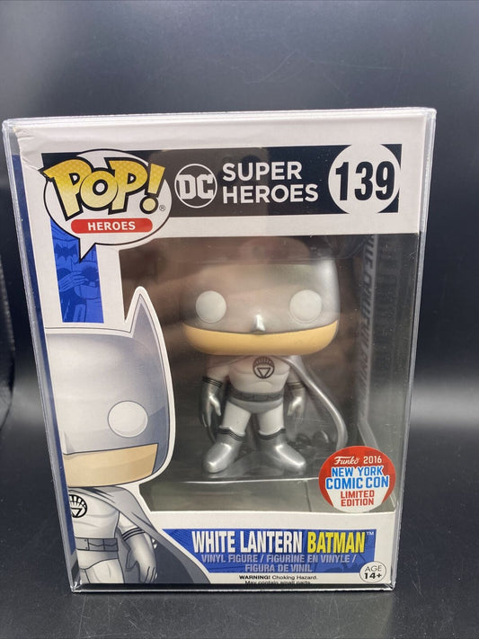 FUNKO POP! DC Super Heroes #139 White Lantern Batman NYCC 2016 Exclusive - toyscardscomics