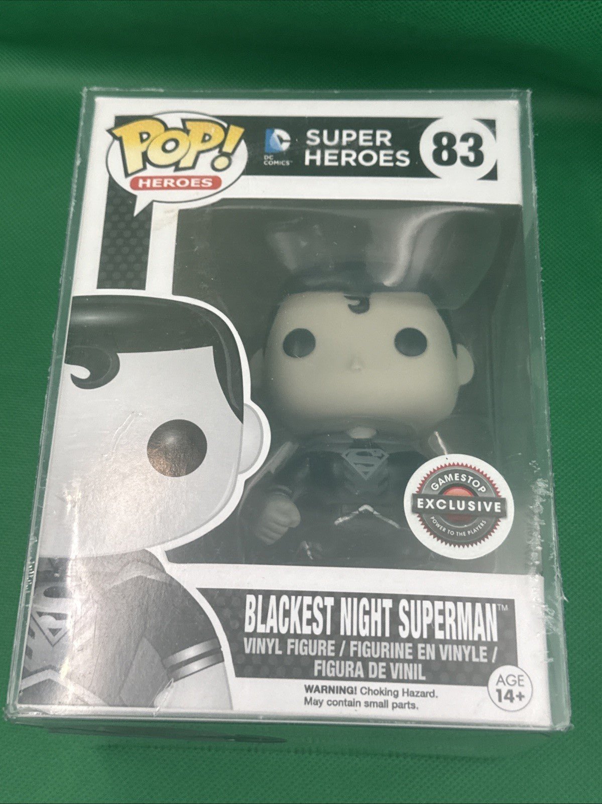 Funko Pop DC Super Heroes Blackest Night Superman 83 Gamestop With Protector - toyscardscomics