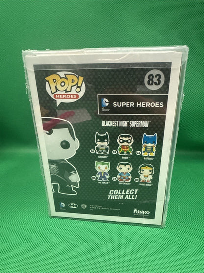 Funko Pop DC Super Heroes Blackest Night Superman 83 Gamestop With Protector - toyscardscomics