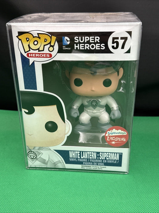 Funko Pop DC White Lantern Superman Fugitive Toys Exclusive 57 w/Pop Protector - toyscardscomics