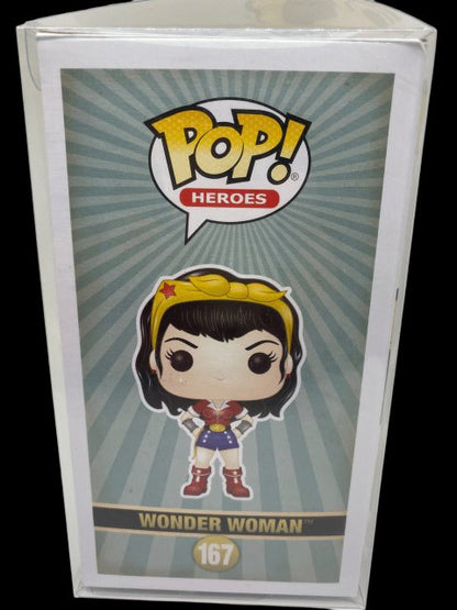 Funko PoP! Heroes DC Comics Bombshells "Wonder Woman" 167 with Pop Protector - toyscardscomics