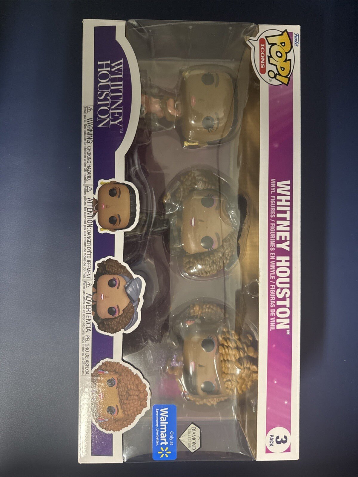 FUNKO POP ICONS Collector Whitney Houston Diamond Exclusive Pop! Figures 3 - Pk - toyscardscomics