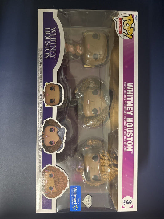 FUNKO POP ICONS Collector Whitney Houston Diamond Exclusive Pop! Figures 3 - Pk - toyscardscomics