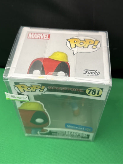 Funko Pop! Marvel Construction Worker Deadpool 781 WALMART Exclusive - toyscardscomics