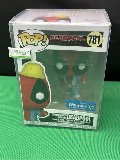 Funko Pop! Marvel Construction Worker Deadpool 781 WALMART Exclusive - toyscardscomics